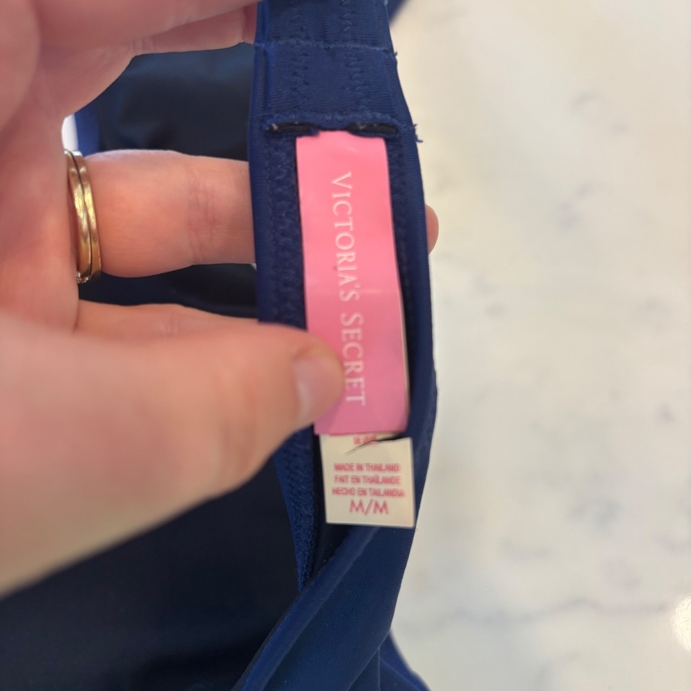 Victoria Secret Navy Blue Halter Bralette Style Swim Top - Picture 3 of 3